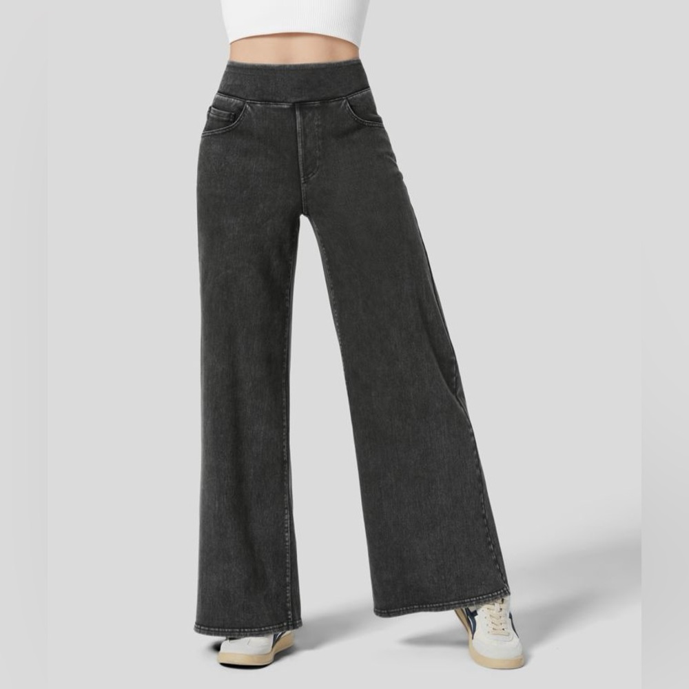 HALARA Wide Leg Pants in Dark Gray